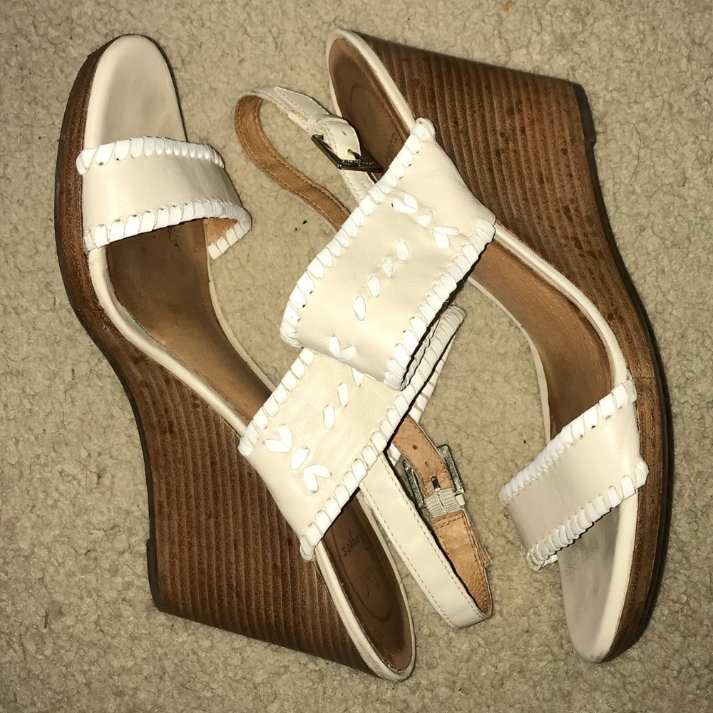Jack Rogers eggshell wedges